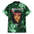 New Zealand Custom Women's Day Family Matching Off Shoulder Short Dress and Hawaiian Shirt Maori Girl Feathers of Hope - Green LT9 - Polynesian Pride