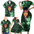 New Zealand Custom Women's Day Family Matching Short Sleeve Bodycon Dress and Hawaiian Shirt Maori Girl Feathers of Hope - Green LT9 - Polynesian Pride