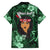 New Zealand Custom Women's Day Family Matching Short Sleeve Bodycon Dress and Hawaiian Shirt Maori Girl Feathers of Hope - Green LT9 - Polynesian Pride