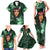 New Zealand Custom Women's Day Family Matching Tank Maxi Dress and Hawaiian Shirt Maori Girl Feathers of Hope - Green LT9 - Polynesian Pride