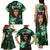 New Zealand Custom Women's Day Family Matching Tank Maxi Dress and Hawaiian Shirt Maori Girl Feathers of Hope - Green LT9 - Polynesian Pride