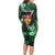 New Zealand Custom Women's Day Long Sleeve Bodycon Dress Maori Girl Feathers of Hope - Green LT9 - Polynesian Pride