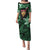 New Zealand Custom Women's Day Puletasi Maori Girl Feathers of Hope - Green LT9 Long Dress Green - Polynesian Pride