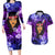 New Zealand Custom Women's Day Couples Matching Long Sleeve Bodycon Dress and Hawaiian Shirt Maori Girl Feathers of Hope - Purple LT9 Purple - Polynesian Pride