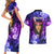 New Zealand Custom Women's Day Couples Matching Short Sleeve Bodycon Dress and Hawaiian Shirt Maori Girl Feathers of Hope - Purple LT9 - Polynesian Pride