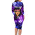 New Zealand Custom Women's Day Family Matching Long Sleeve Bodycon Dress and Hawaiian Shirt Maori Girl Feathers of Hope - Purple LT9 - Polynesian Pride