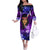 New Zealand Custom Women's Day Family Matching Off Shoulder Long Sleeve Dress and Hawaiian Shirt Maori Girl Feathers of Hope - Purple LT9 Mom's Dress Purple - Polynesian Pride