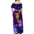 New Zealand Custom Women's Day Family Matching Off Shoulder Maxi Dress and Hawaiian Shirt Maori Girl Feathers of Hope - Purple LT9 - Polynesian Pride