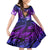 New Zealand Custom Women's Day Family Matching Off Shoulder Short Dress and Hawaiian Shirt Maori Girl Feathers of Hope - Purple LT9 Daughter's Dress Purple - Polynesian Pride