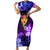 New Zealand Custom Women's Day Family Matching Short Sleeve Bodycon Dress and Hawaiian Shirt Maori Girl Feathers of Hope - Purple LT9 Mom's Dress Purple - Polynesian Pride