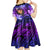 New Zealand Custom Women's Day Kid Short Sleeve Dress Maori Girl Feathers of Hope - Purple LT9 - Polynesian Pride