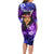 New Zealand Custom Women's Day Long Sleeve Bodycon Dress Maori Girl Feathers of Hope - Purple LT9 - Polynesian Pride