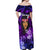 New Zealand Custom Women's Day Off Shoulder Maxi Dress Maori Girl Feathers of Hope - Purple LT9 - Polynesian Pride