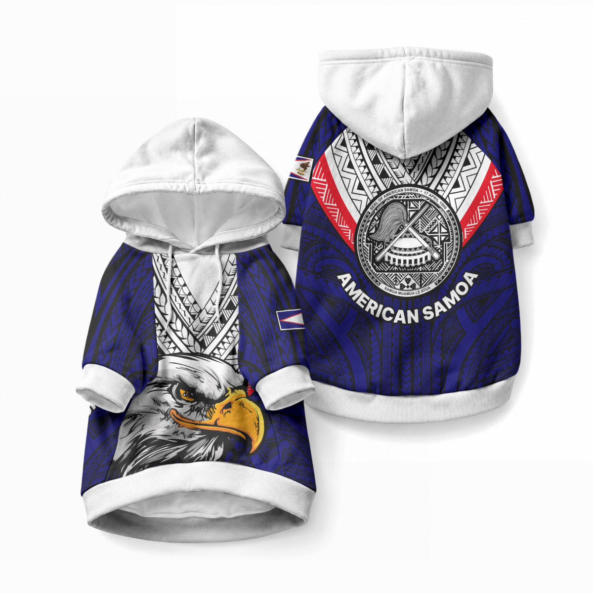 American Samoa Independence Day Pet Hoodie Simple Style LT9 Pullover White - Polynesian Pride