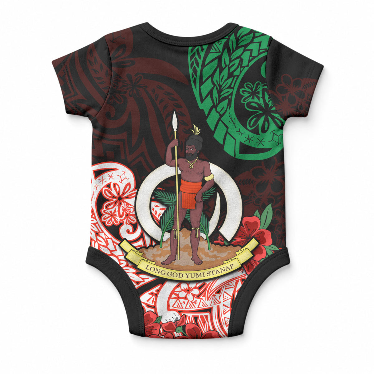 Vanuatu Baby Onesie Polynesian Floral Tribal LT9 - Polynesian Pride