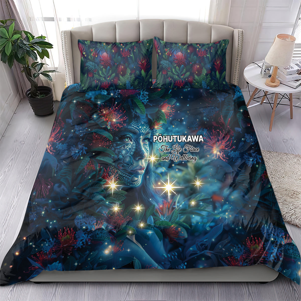 New Zealand Matariki Pohutukawa Bedding Set Te Mauri te Ora LT9 - Polynesian Pride