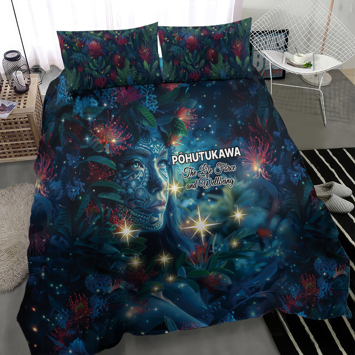 New Zealand Matariki Pohutukawa Bedding Set Te Mauri te Ora LT9 - Polynesian Pride