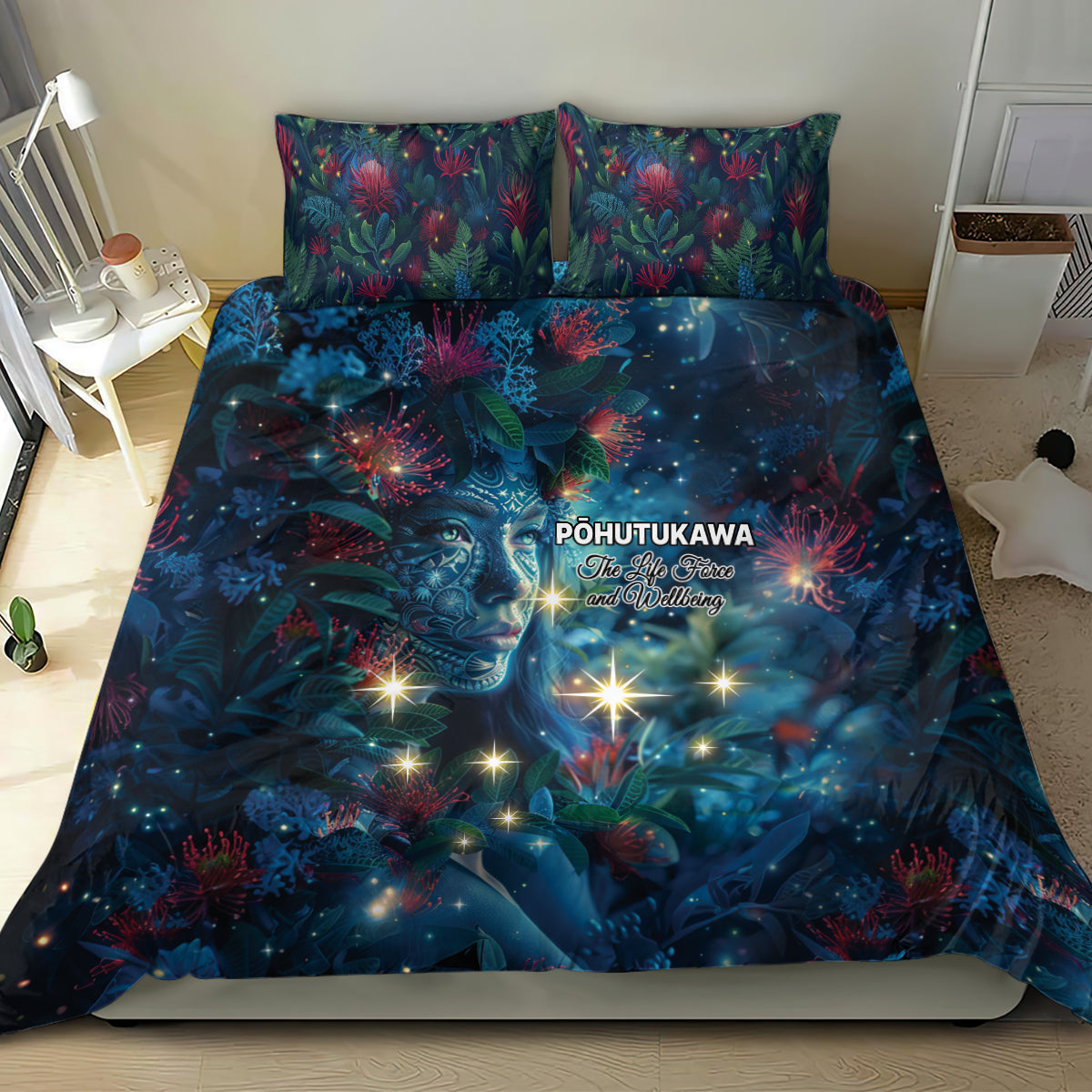 New Zealand Matariki Pohutukawa Bedding Set Te Mauri te Ora LT9 - Polynesian Pride
