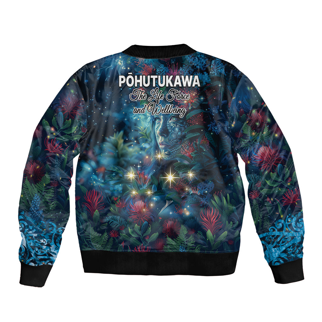 New Zealand Matariki Pohutukawa Bomber Jacket Te Mauri te Ora LT9 - Polynesian Pride