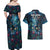 New Zealand Matariki Pohutukawa Couples Matching Off Shoulder Maxi Dress and Hawaiian Shirt Te Mauri te Ora