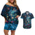 New Zealand Matariki Pohutukawa Couples Matching Off Shoulder Short Dress and Hawaiian Shirt Te Mauri te Ora