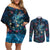 New Zealand Matariki Pohutukawa Couples Matching Off Shoulder Short Dress and Long Sleeve Button Shirt Te Mauri te Ora