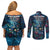 New Zealand Matariki Pohutukawa Couples Matching Off Shoulder Short Dress and Long Sleeve Button Shirt Te Mauri te Ora