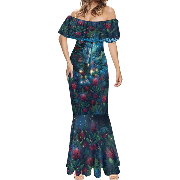 New Zealand Matariki Pohutukawa Mermaid Dress Te Mauri te Ora LT9