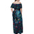 New Zealand Matariki Pohutukawa Off Shoulder Maxi Dress Te Mauri te Ora