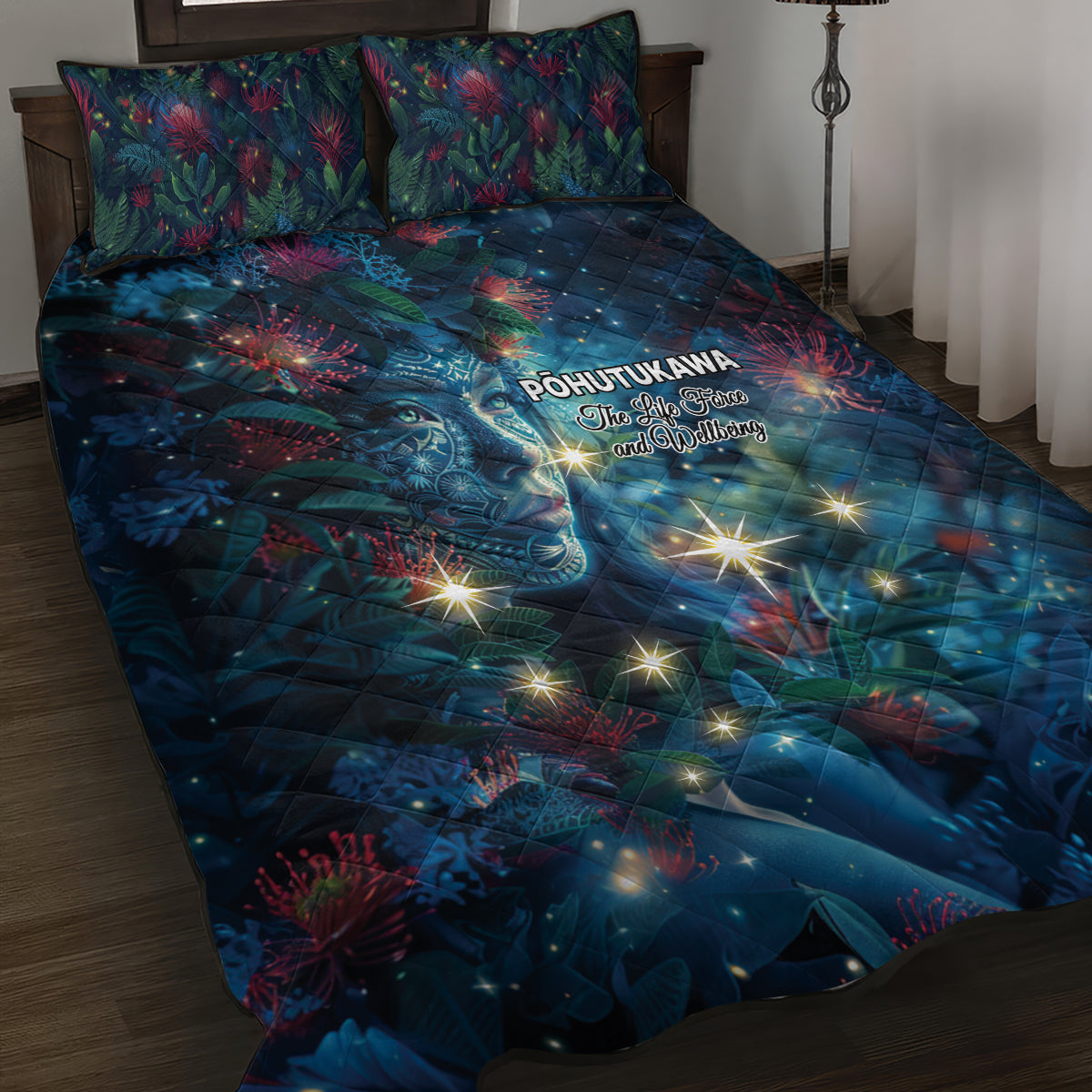 New Zealand Matariki Pohutukawa Quilt Bed Set Te Mauri te Ora