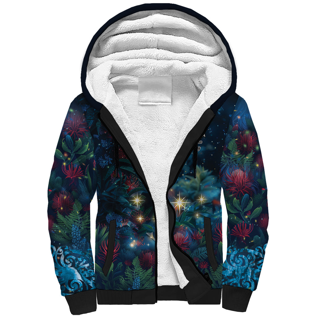 New Zealand Matariki Pohutukawa Sherpa Hoodie Te Mauri te Ora