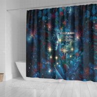 New Zealand Matariki Pohutukawa Shower Curtain Te Mauri te Ora LT9 - Polynesian Pride