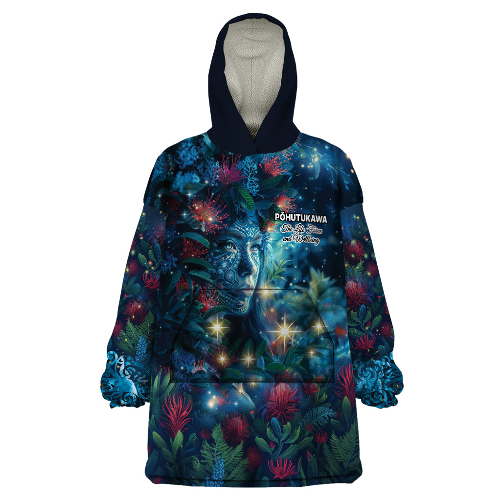 New Zealand Matariki Pohutukawa Wearable Blanket Hoodie Te Mauri te Ora