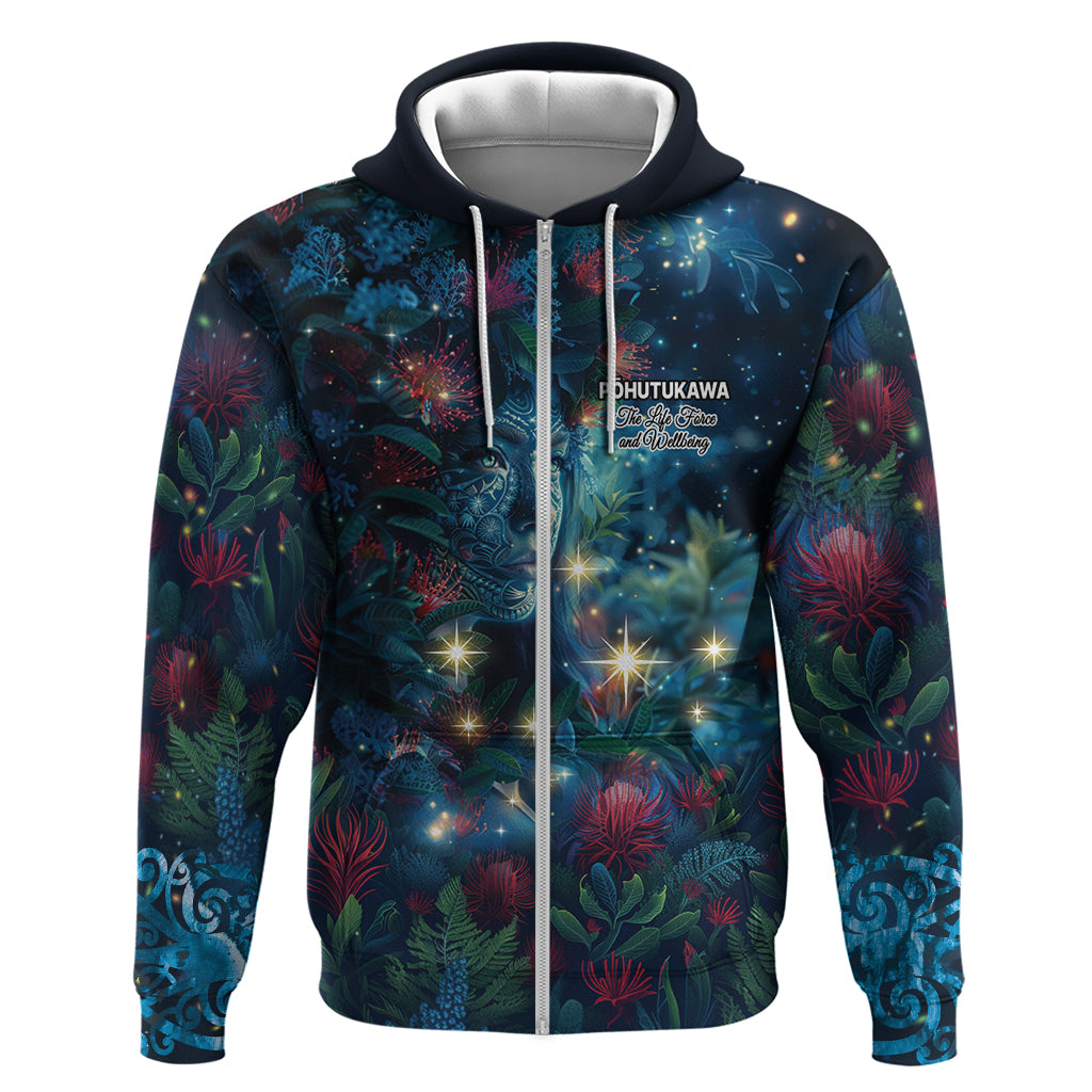 New Zealand Matariki Pohutukawa Zip Hoodie Te Mauri te Ora