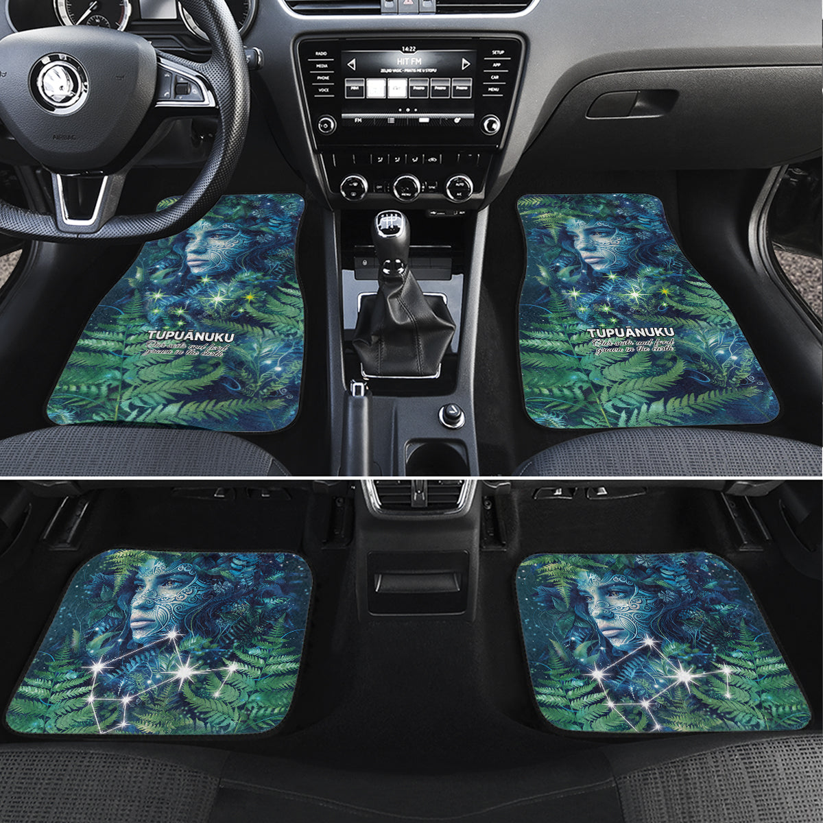 New Zealand Matariki Tupuanuku Car Mats Te W o te Hauhake LT9 Set 4pcs Art - Polynesian Pride