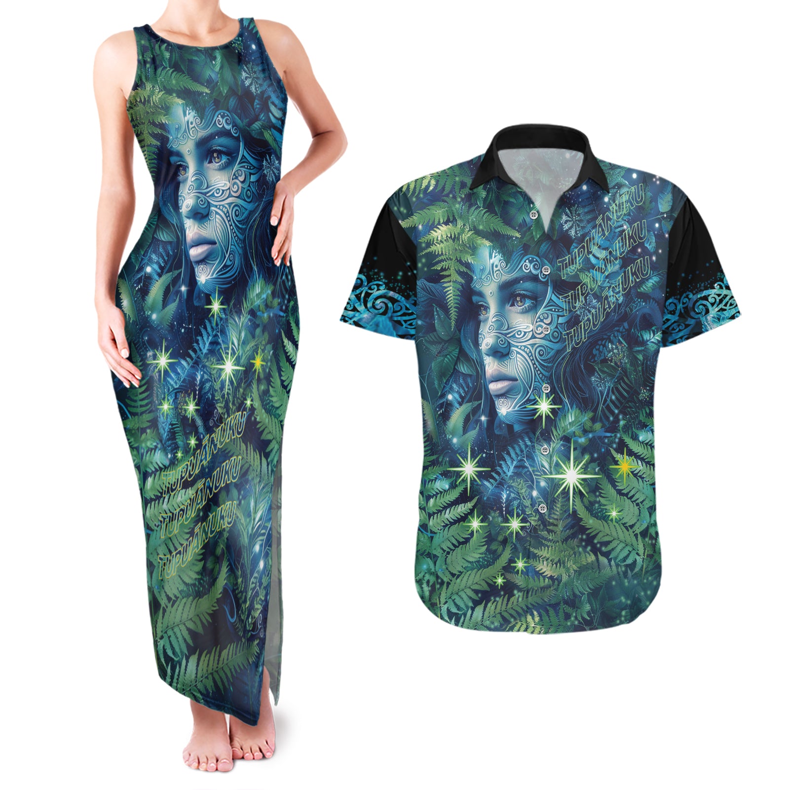 New Zealand Matariki Tupuanuku Couples Matching Tank Maxi Dress and Hawaiian Shirt Te Wā o te Hauhake