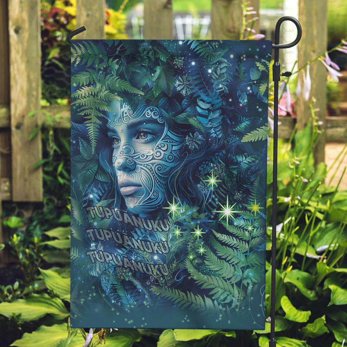 New Zealand Matariki Tupuanuku Garden Flag Te W o te Hauhake LT9 Garden Flag Art - Polynesian Pride