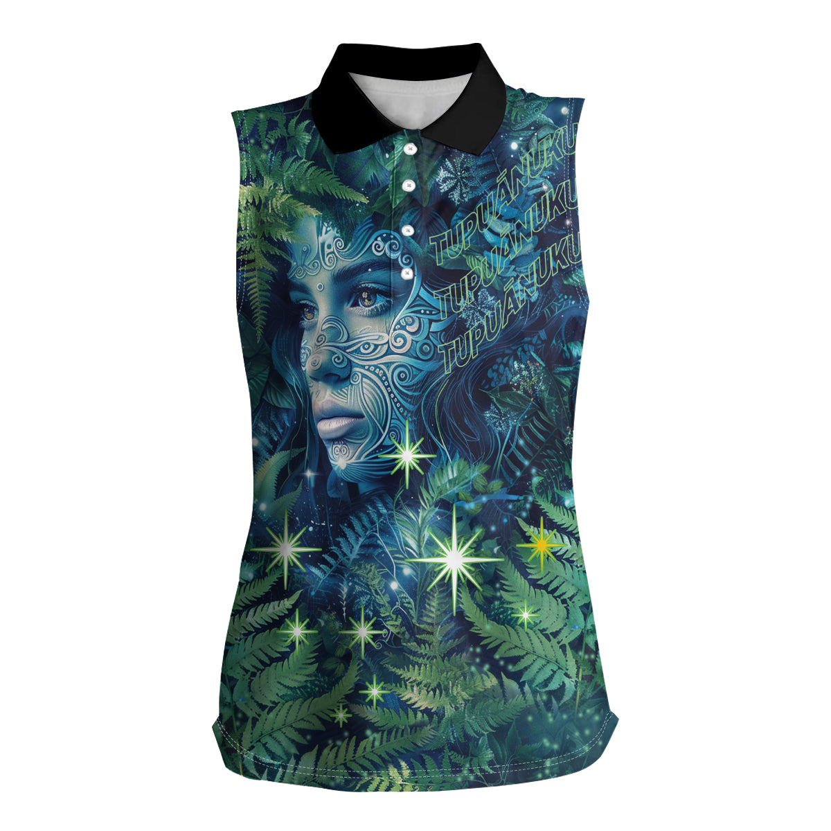 New Zealand Matariki Tupuanuku Women Sleeveless Polo Shirt Te Wā o te Hauhake