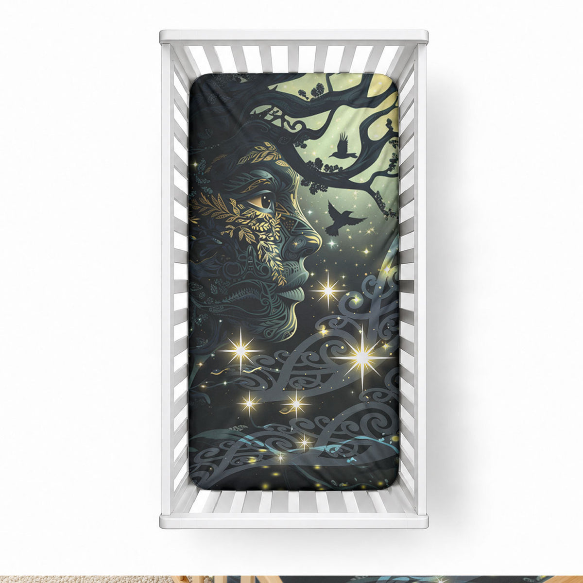 New Zealand Matariki Tupuarangi Baby Bed Cover Ngā Kai o te Rangi LT9 28 × 52 in Art - Polynesian Pride
