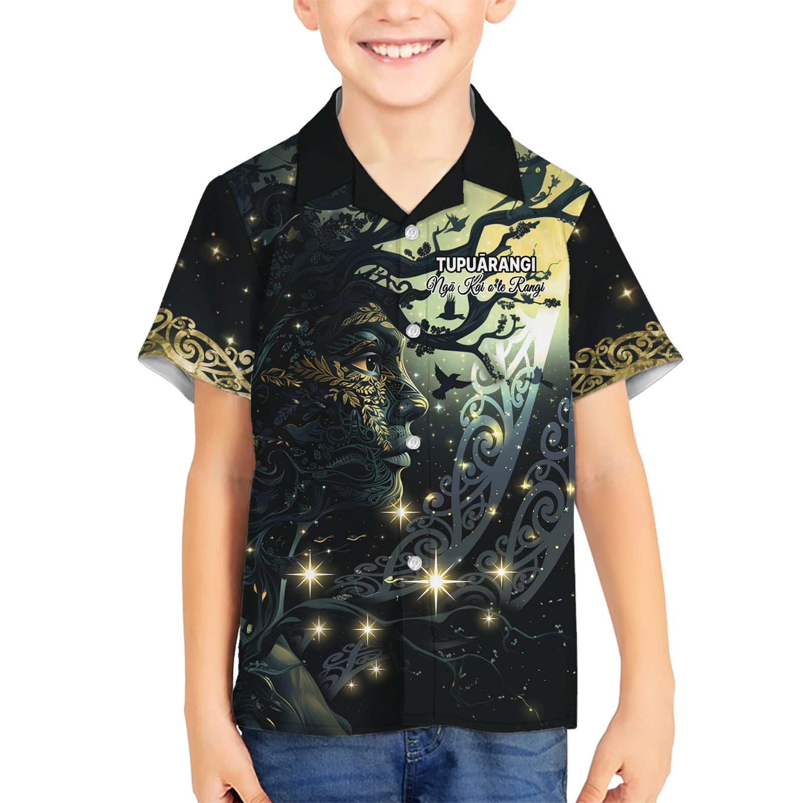 New Zealand Matariki Tupuarangi Kid Hawaiian Shirt Ngā Kai o te Rangi