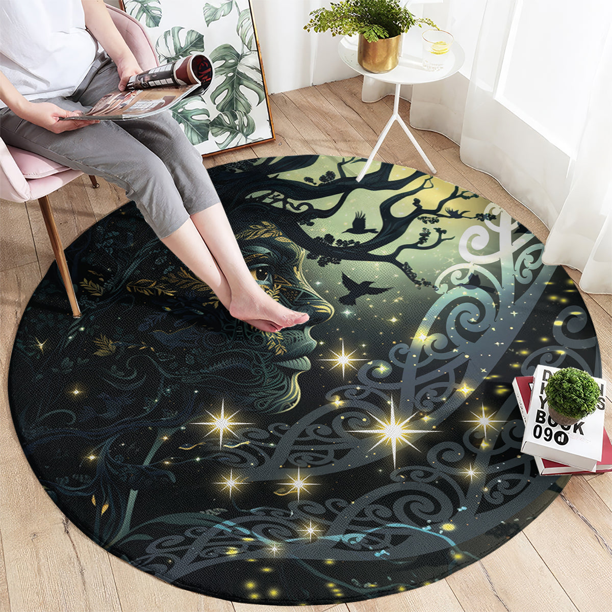 New Zealand Matariki Tupuarangi Round Carpet Ng Kai o te Rangi LT9 - Polynesian Pride