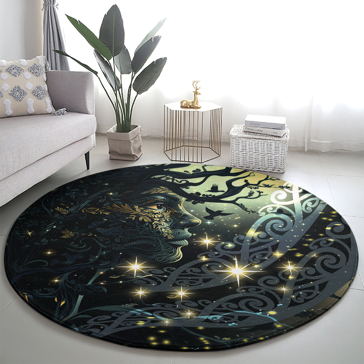 New Zealand Matariki Tupuarangi Round Carpet Ng Kai o te Rangi LT9 - Polynesian Pride