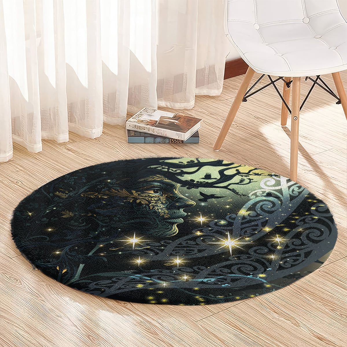 New Zealand Matariki Tupuarangi Round Carpet Ng Kai o te Rangi LT9 - Polynesian Pride