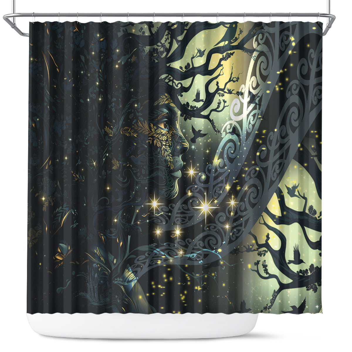 New Zealand Matariki Tupuarangi Shower Curtain Ngā Kai o te Rangi