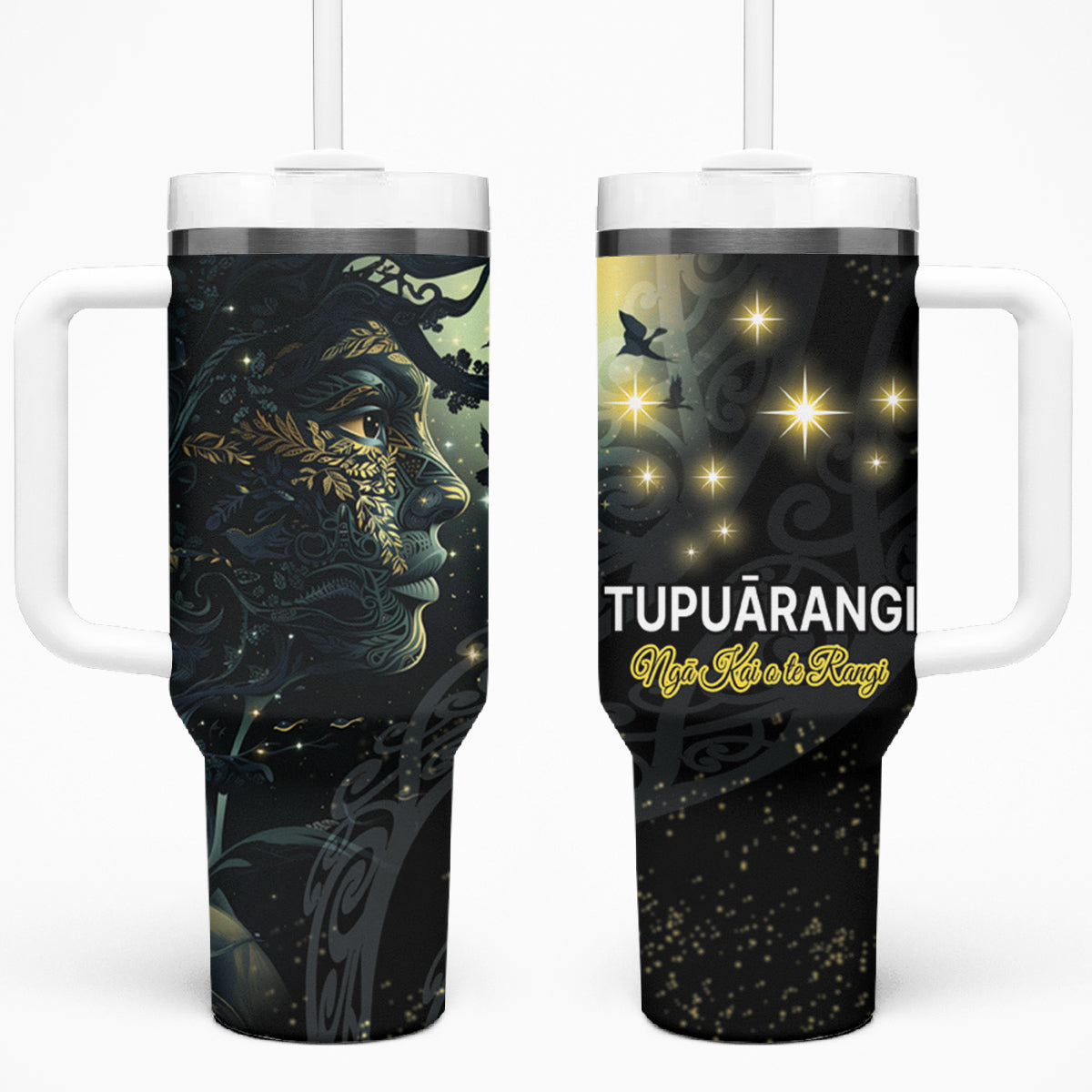 New Zealand Matariki Tupuarangi Tumbler With Handle Ng Kai o te Rangi LT9 One Size: 40 oz Art - Polynesian Pride