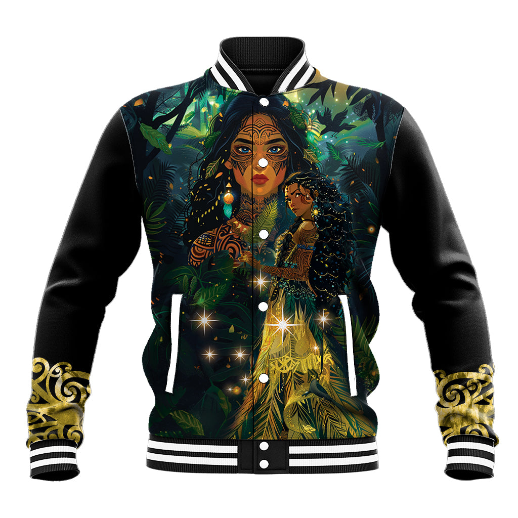 New Zealand Matariki Baseball Jacket Rongo Mori Wellbeing and Good Luck LT9 Unisex Art - Polynesian Pride