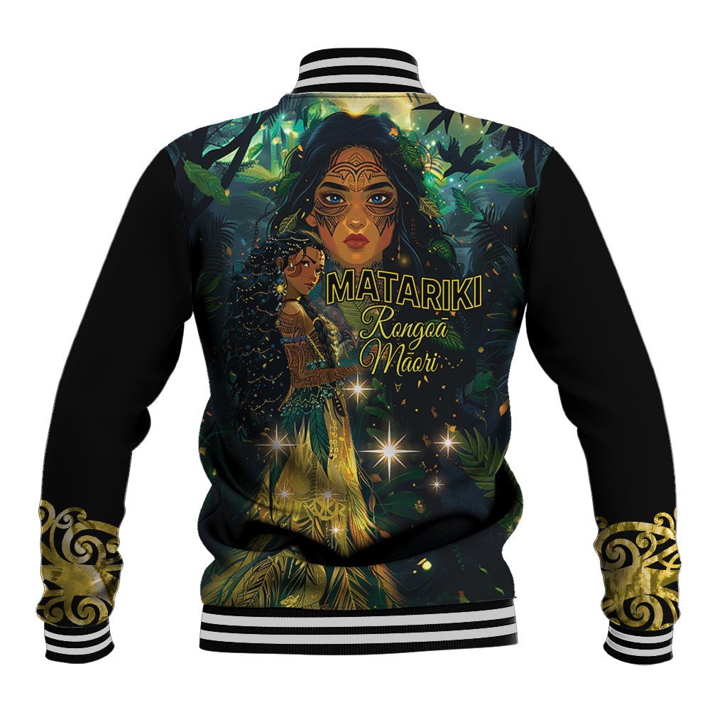 New Zealand Matariki Baseball Jacket Rongo Mori Wellbeing and Good Luck LT9 - Polynesian Pride