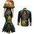 New Zealand Matariki Couples Matching Mermaid Dress and Long Sleeve Button Shirt Rongoā Māori Wellbeing and Good Luck