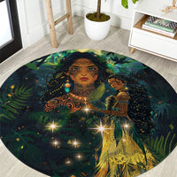 New Zealand Matariki Round Carpet Rongo Mori Wellbeing and Good Luck LT9 Art - Polynesian Pride