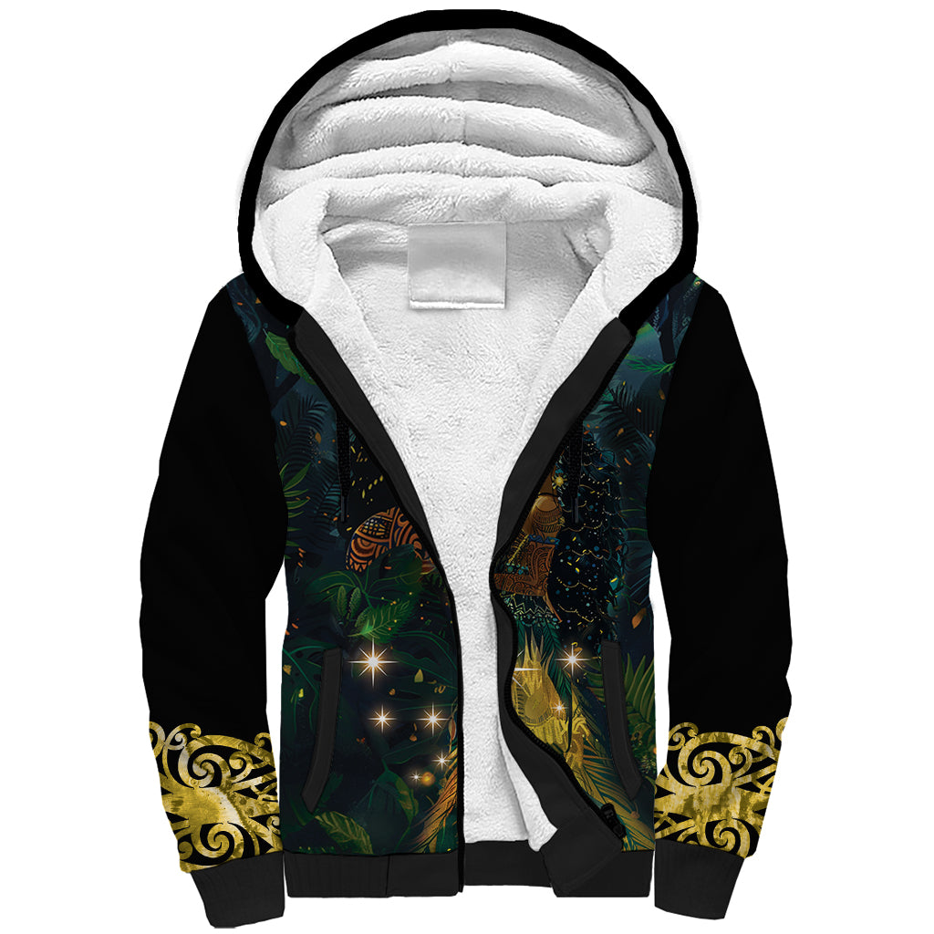 New Zealand Matariki Sherpa Hoodie Rongoā Māori Wellbeing and Good Luck